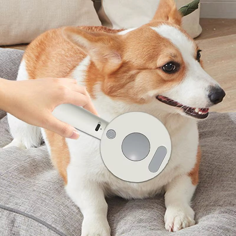 Steam Brush for Dogs Cat Dog Pet Spray Massaging Comb Self-Cleaning Cat Dog Grooming Brush Pet Brush for Long & Short Haired