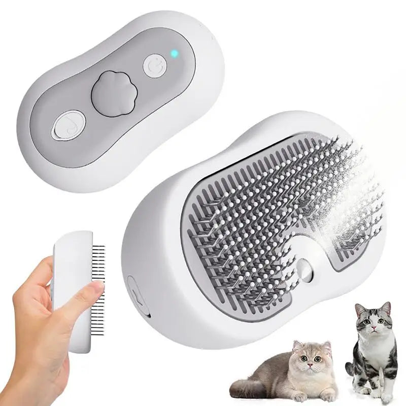 Steamy Brush for Cats Cute Pet Spray Comb Cat Brush Cat Hair Brush with Steamer Anti-Static Cat Deshedding Brush Hair Removal