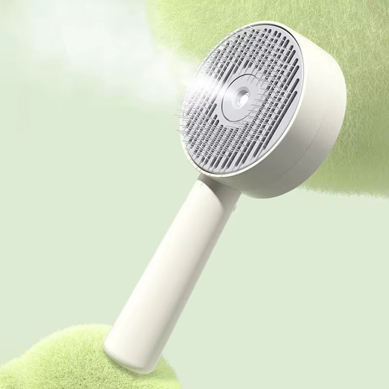 Steam Brush for Dogs Cat Dog Pet Spray Massaging Comb Self-Cleaning Cat Dog Grooming Brush Pet Brush for Long & Short Haired