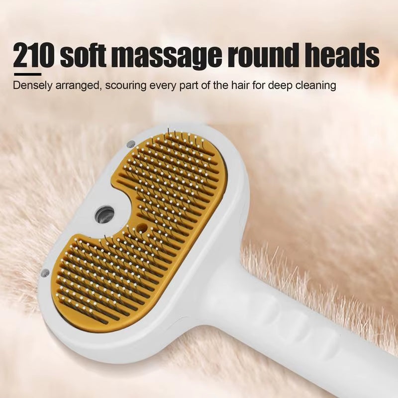 Rechargeable Steam Cat Grooming Brush Steamy to Remove Loose Hair Multifunctional Spray Massage Pet Comb with Release Button