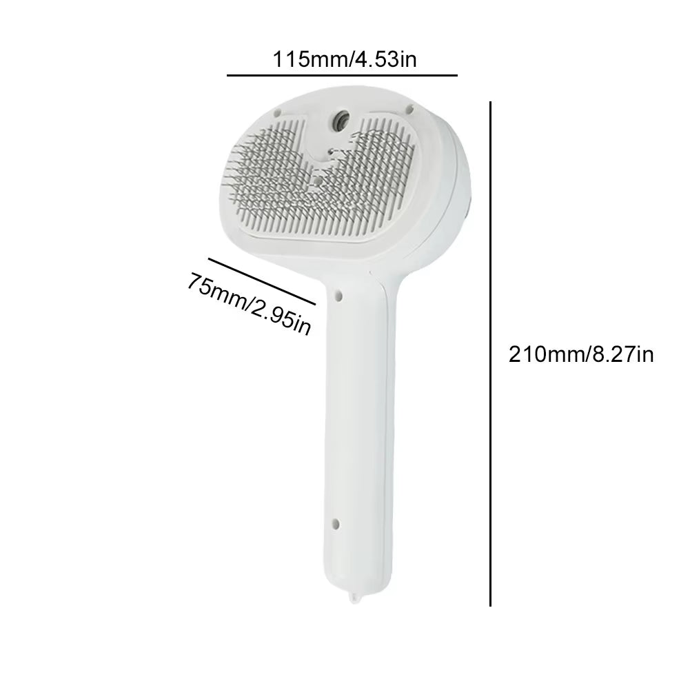 Cat Grooming Brush with Release Button Massage Grooming Brush Rechargeable Spray Cat Brush for Long and Short Hair Dogs and Cats