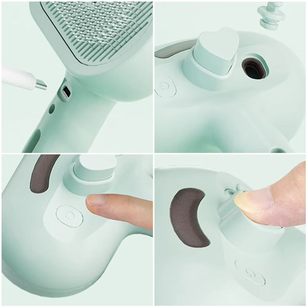 3 in 1 Cat Steam Brush Cat Hair Brush Pet Brush Pet Hair Cleaning Brush Comb for Shedding & Grooming for Cats Dogs Small Animals