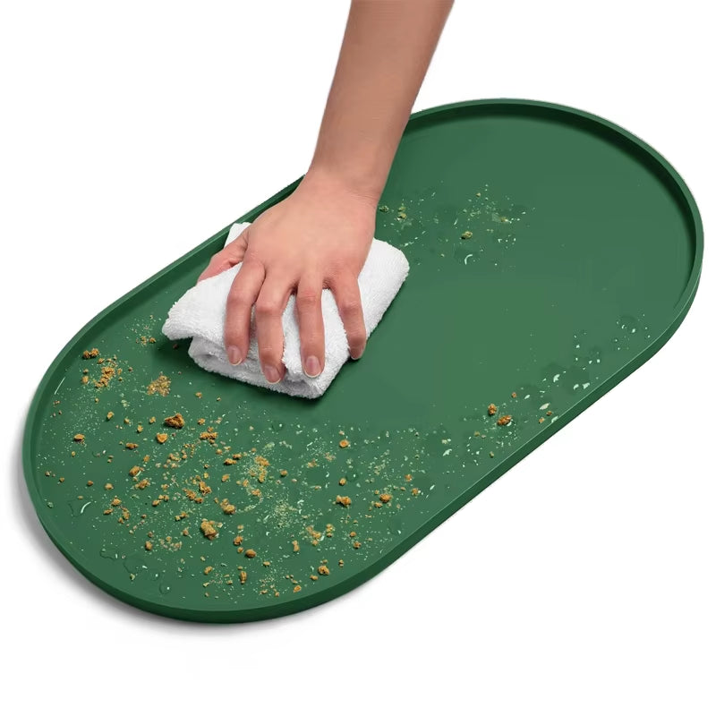 Dog Feed Mats Easy to Clean Non-Slip Pet Feeding Water Supplies Silicone Pet Bowl Mat Placemat Waterproof Prevent Spills