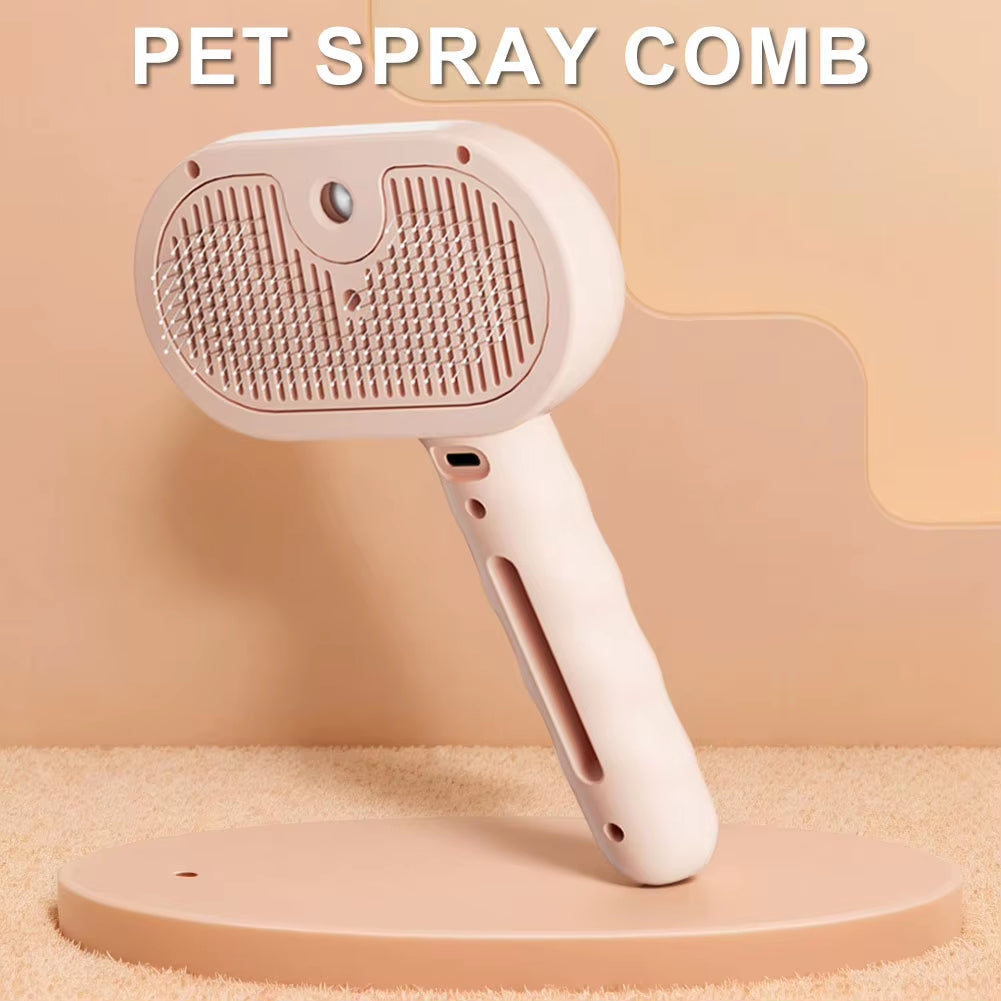 3 in 1 Cat Steam Brush with Release Button Cat Grooming Brush Rechargeable Cat Hair Brush Pet Brush for Cats Dogs Small Animals