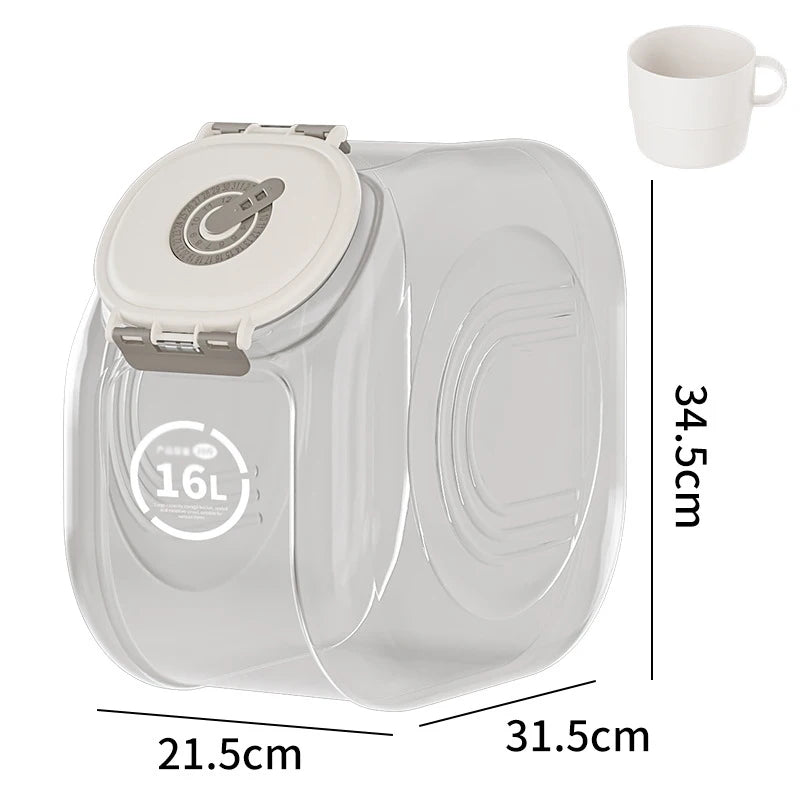 5/10Kg Large Capacity Cat Dog Food Storage Container Airtight Sealing Transparent Dry Cat Food Box with Cup Pet Supplies