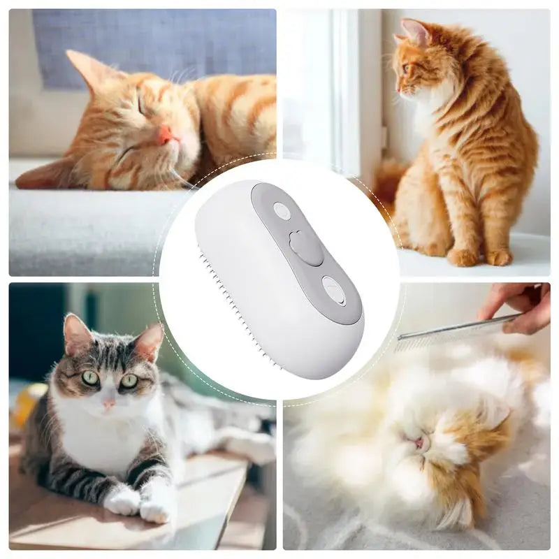Steamy Brush for Cats Cute Pet Spray Comb Cat Brush Cat Hair Brush with Steamer Anti-Static Cat Deshedding Brush Hair Removal