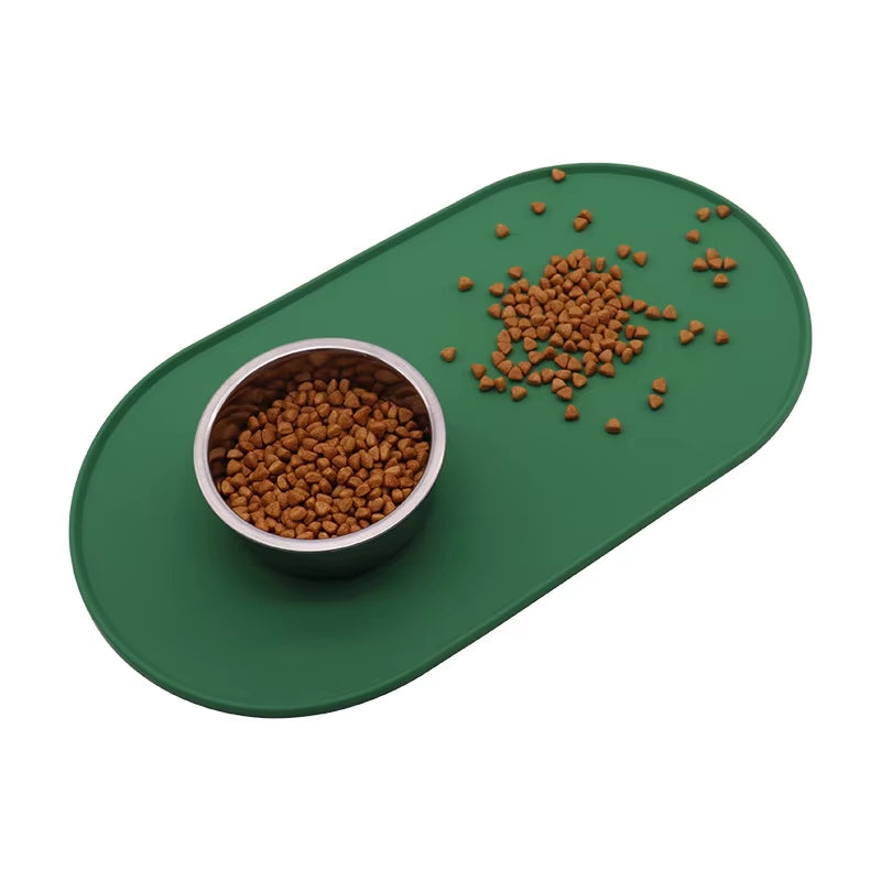 Dog Feed Mats Easy to Clean Non-Slip Pet Feeding Water Supplies Silicone Pet Bowl Mat Placemat Waterproof Prevent Spills
