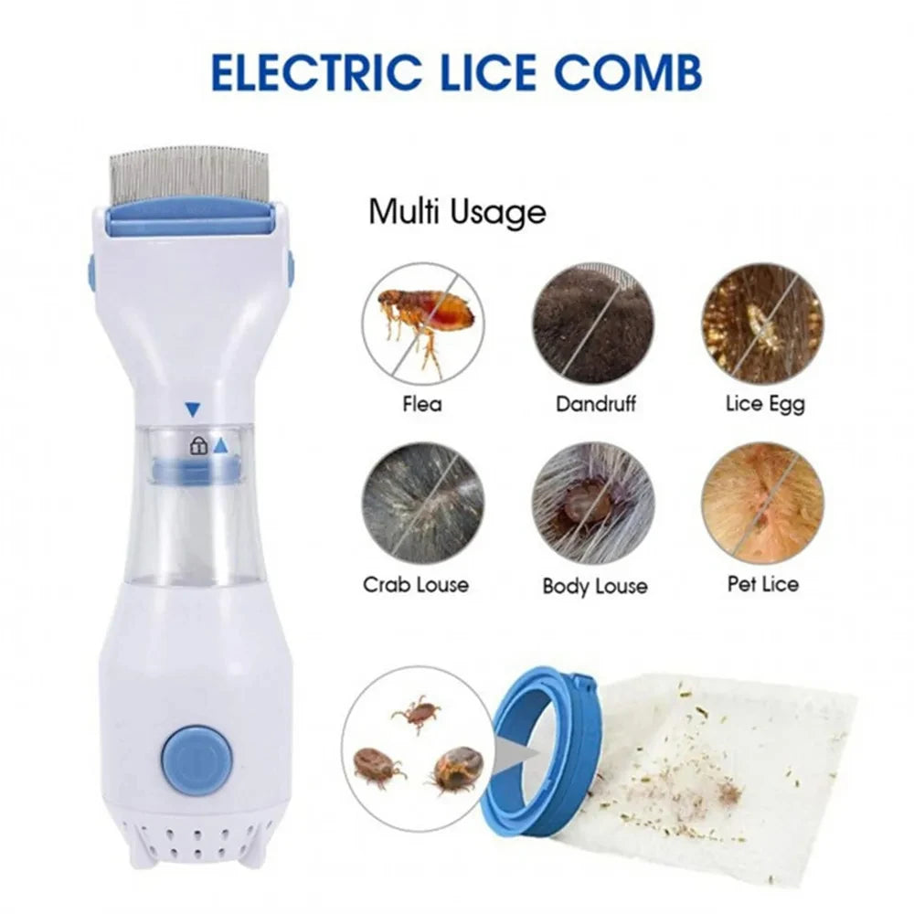 Electric anti Lice Grabber Multifunctional Physical Flea Removal Killer Dog Brush Small Power Comb for Pet Dog Cat Accessories