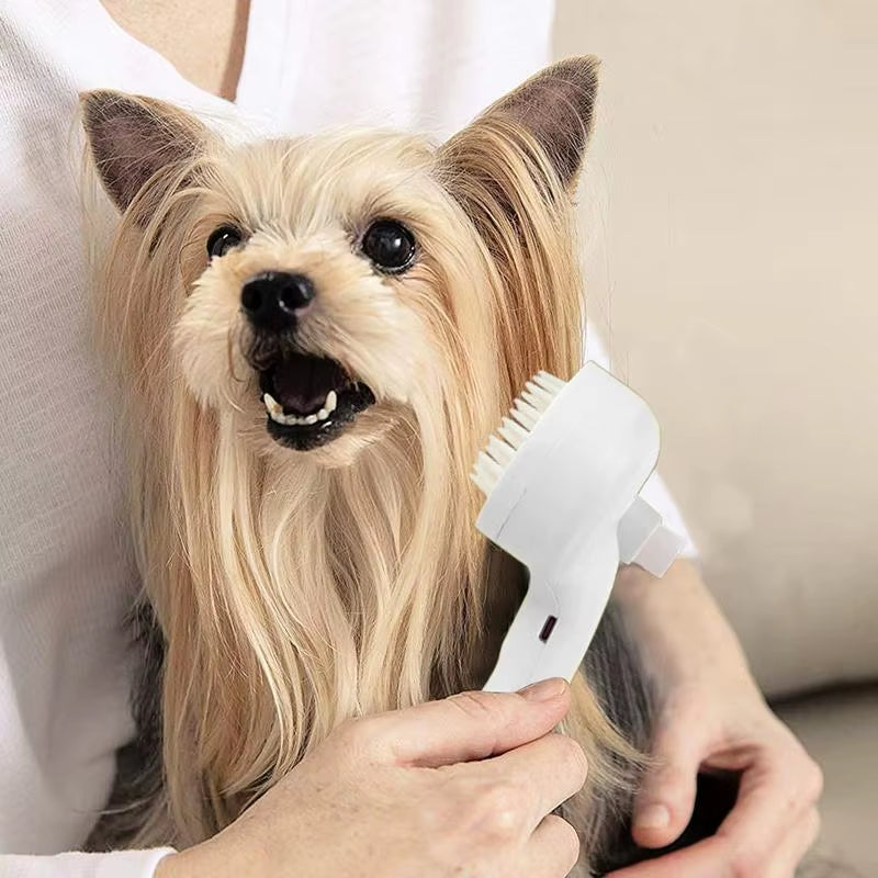 Pet Grooming Brush Steamer Detangling Shedding Cat Comb with Built-In Spray Function Pet Spray Hair Removal Comb for Small