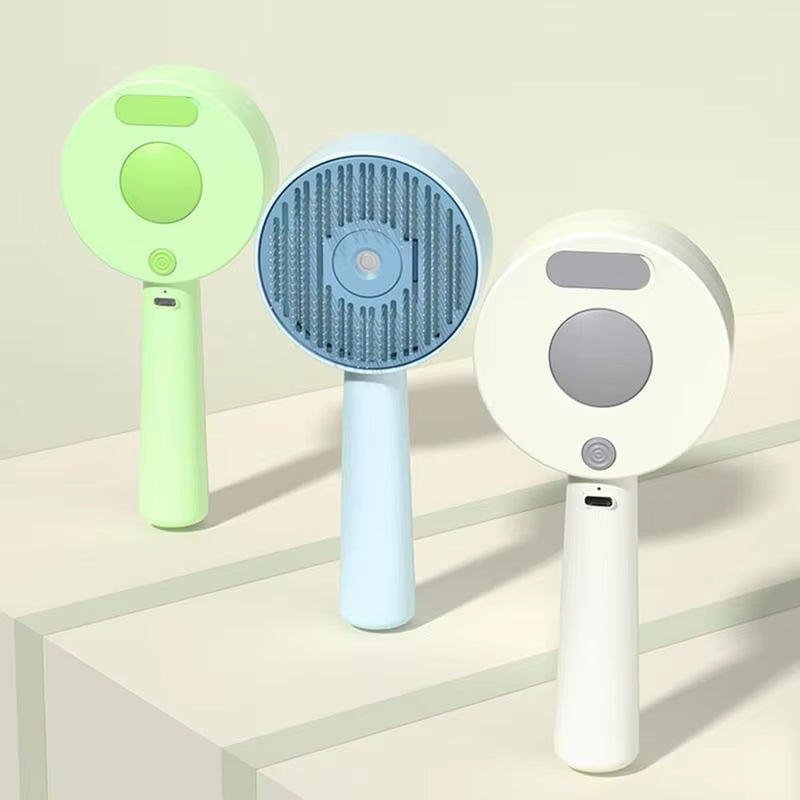 Steam Brush for Cats Cat Shedding Brush Cat Steamy Brush Self-Cleaning Cat Dog Grooming Brush Pet Brush for Long & Short Haired