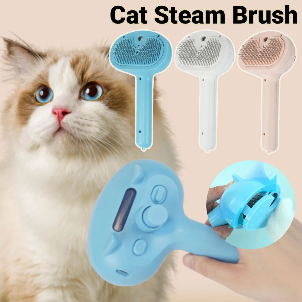 Cat Steam Brush Cat Grooming Brush Cat Shedding Comb Floating Hair Brush Dematting Comb for Small & Large Pets