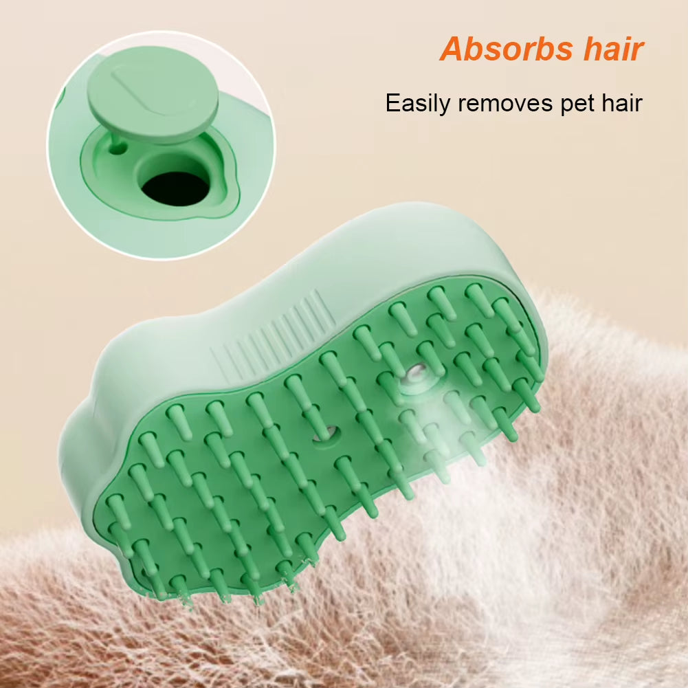3 in 1 Cat Steam Brush Multifunction Steaming Grooming Brush Rechargeable Cat Spray Brush for Long/Short Hair Cats