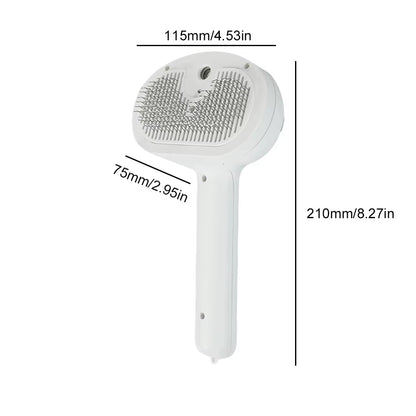 Cat Grooming Brush with Release Button Massage Grooming Brush Rechargeable Spray Cat Brush for Long and Short Hair Dogs and Cats