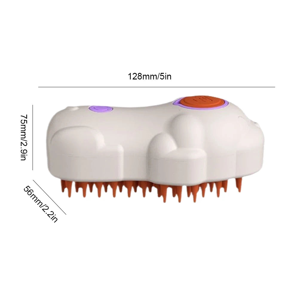 3 in 1 Cat Bath Brush Multifunction Steaming Grooming Brush Rechargeable Cat Shedding Comb for Long/Short Hair Cats