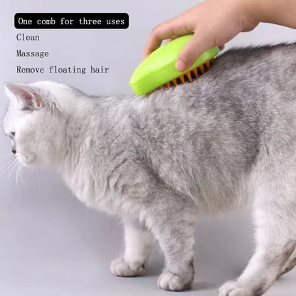 3 in 1 Cat Steam Brush Spray Water Spray Kitten Pet Comb Soft Silicone Depilation Cat Bath Hair Brush Grooming Supplies