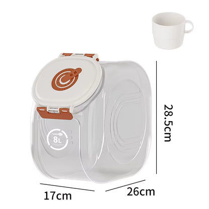 5/10Kg Large Capacity Cat Dog Food Storage Container Airtight Sealing Transparent Dry Cat Food Box with Cup Pet Supplies