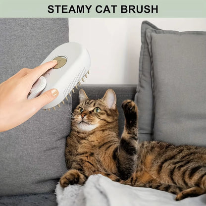 3 in 1 Cat Steam Brush, Pet Steam Groomer Comb, Cat Steam Brush for Cats Dogs, 2025 New Pet Steam Hair Steamy Brushes