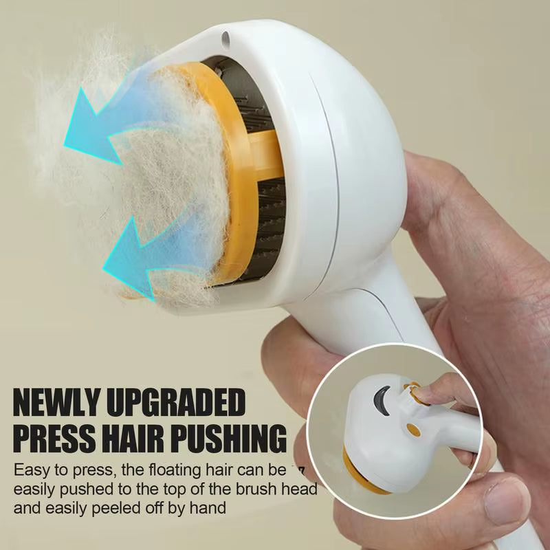 Rechargeable Steam Cat Grooming Brush Steamy to Remove Loose Hair Multifunctional Spray Massage Pet Comb with Release Button