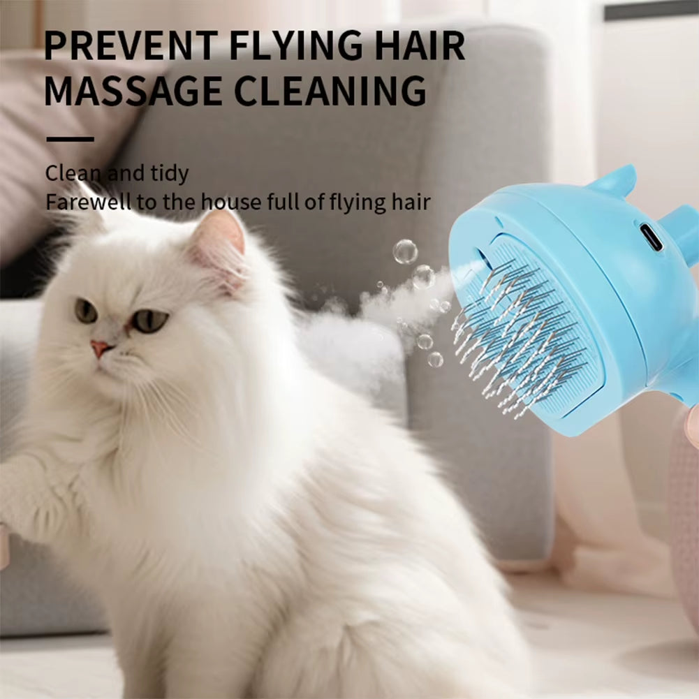 Cat Steam Brush Hair Remover Brush Cat Grooming Brush Cat Shedding Comb Floating Hair Brush for Small & Large Pets