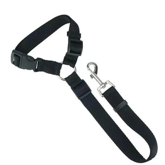 Solid Color Two-In-One Pet Car Seat Belt Nylon Lead Leash Backseat Safety Belt Adjustable Dogs Harness Collar Pet Accessories
