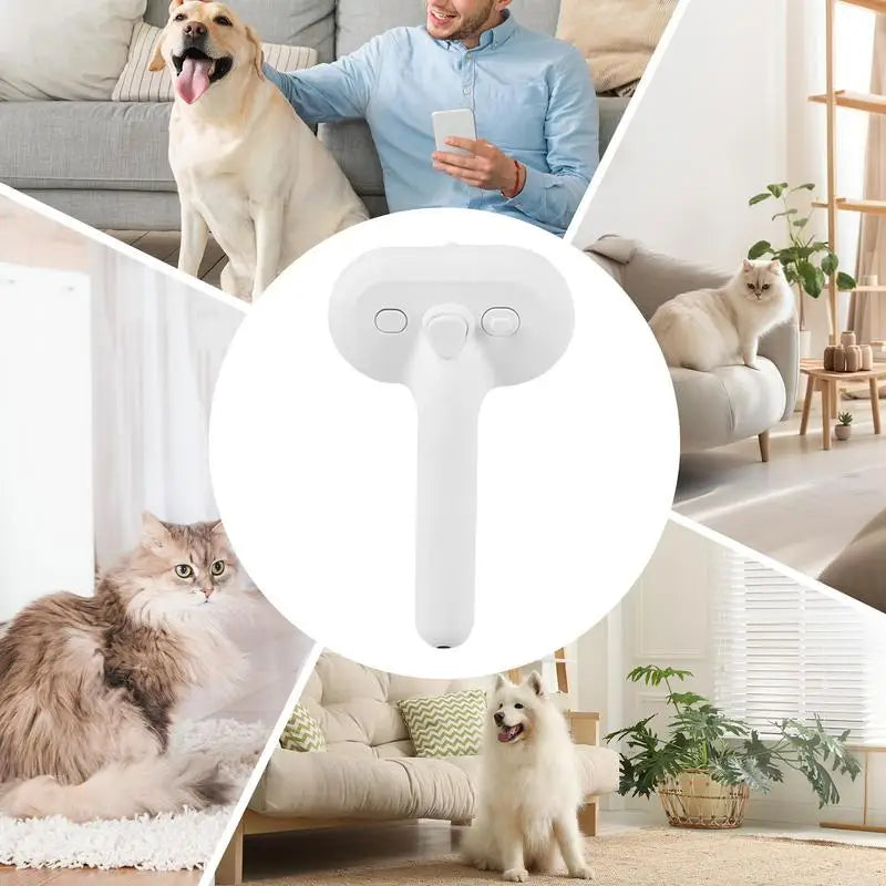 Pet Grooming Brush Steamer Detangling Shedding Cat Comb with Built-In Spray Function Pet Spray Hair Removal Comb for Small