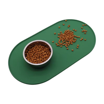 Dog Feed Mats Easy to Clean Non-Slip Pet Feeding Water Supplies Silicone Pet Bowl Mat Placemat Waterproof Prevent Spills