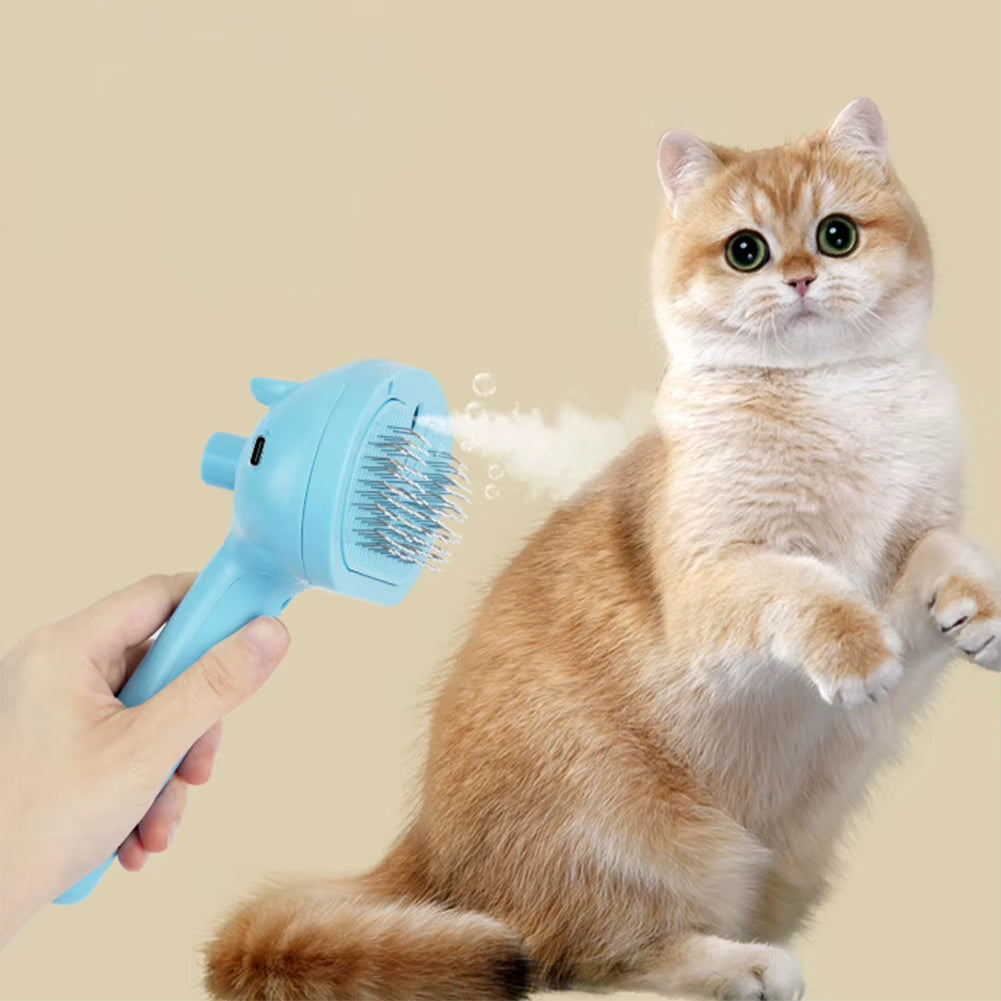 Cat Steam Brush Hair Remover Brush Multi-Function Cat Shedding Comb Floating Hair Brush Dematting Comb for Dogs Cats